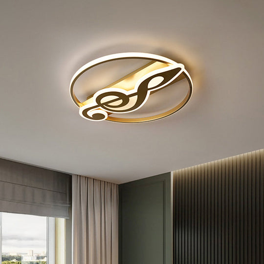 Crown/V - Shaped Acrylic Ceiling Mount Led Golden Flushmount Light - Kids Style Living Room