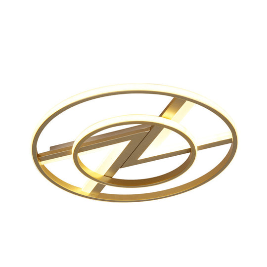 Crown/V - Shaped Acrylic Ceiling Mount Led Golden Flushmount Light - Kids Style Living Room