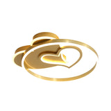 Cartoon Heart Acrylic Flushmount Light With Led Gold Recessed Lighting