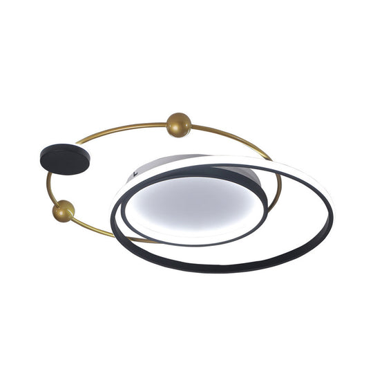Cartoon Style Led Acrylic Universe Flush Light Fixture - Gold With White/Warm Light|