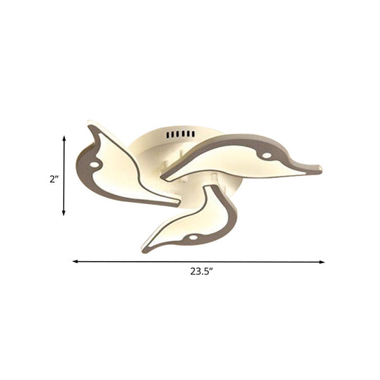 Modernist White Led Ceiling Light For Bedroom - Acrylic Flush Mount Fixture In Warm/White