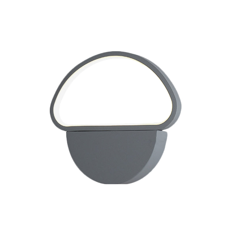 Contemporary Mushroom-Shaped Led Wall Lamp Sconce In Grey Acrylic For Bedroom Mounting
