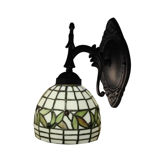 Rustic Tiffany Wall Mounted Flower Light - Multicolored For Hallways