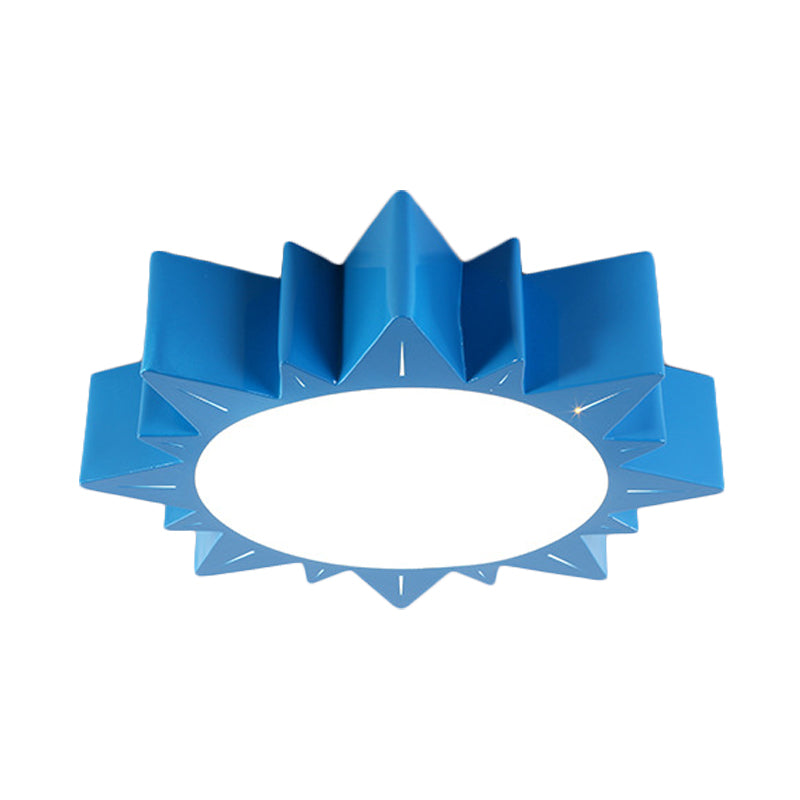 Contemporary Acrylic Led Flush Mount Lamp In Sun Design For Kindergarten