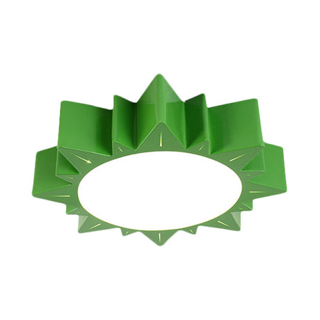 Contemporary Acrylic Led Flush Mount Lamp In Sun Design For Kindergarten