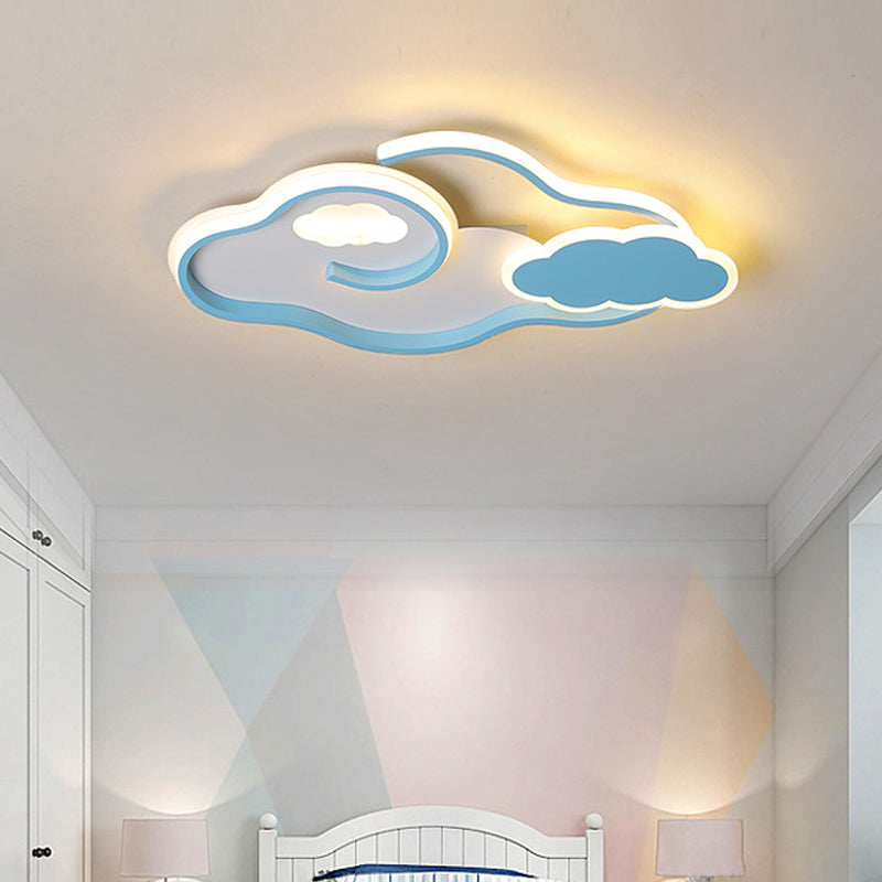 Minimalist Blue Cloud Led Ceiling Mount: Bedroom Fixture