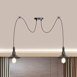Vintage Iron Saucer Led Pendant - Black 2/3/6 Lights Bar Swag Pendulum Lamp 2 /