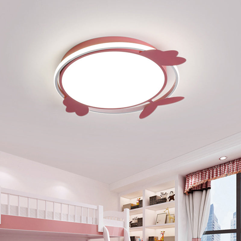 Nordic Style Bird Ceiling Light Fixture With Acrylic Led - Pink/Blue Flush Mount For Bedrooms Pink