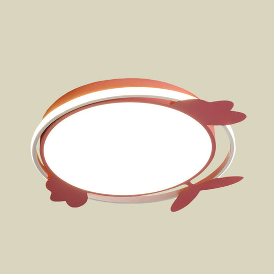 Nordic Style Bird Ceiling Light Fixture With Acrylic Led - Pink/Blue Flush Mount For Bedrooms