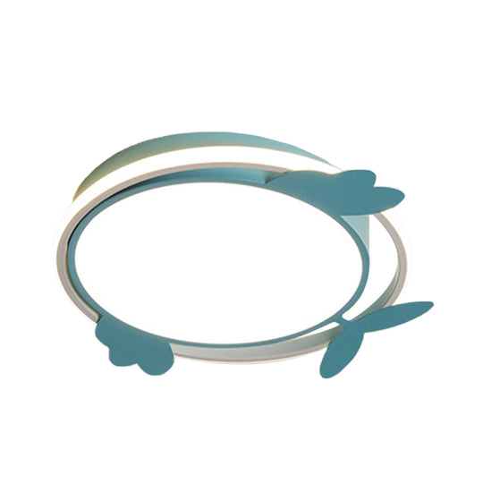 Nordic Style Bird Ceiling Light Fixture With Acrylic Led - Pink/Blue Flush Mount For Bedrooms