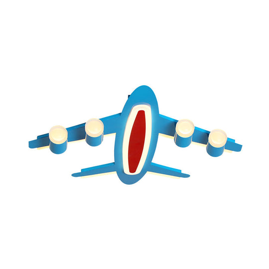 Blue Led Flush Mount Ceiling Light For Bedroom With Creative Acrylic Finish