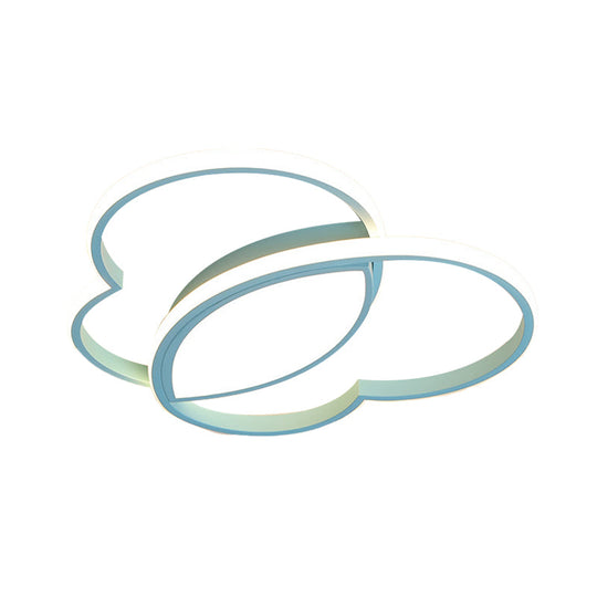 Loving Heart Led Flush Mount Ceiling Light Fixture - Nordic Style For Nursery (White/Pink/Blue)