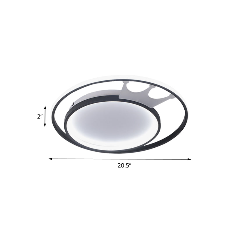 Cartoon Crown Led Flush Mount Lamp: Acrylic Ceiling Light For Living Room - White Warm/White