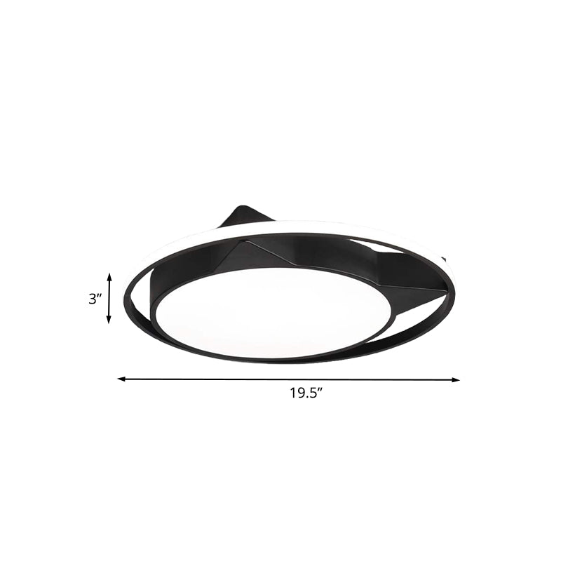 Modern Black Acrylic Cat Led Flush Mount Ceiling Light With Choice Of White Or Warm Lighting