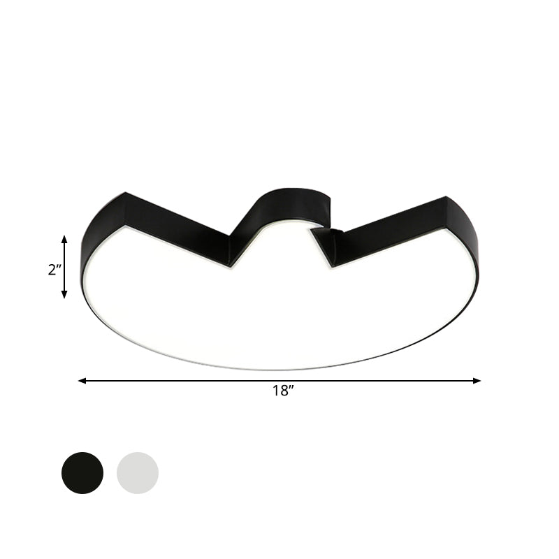 Contemporary White/Black Pigeon Led Flushmount Ceiling Light For Bedroom