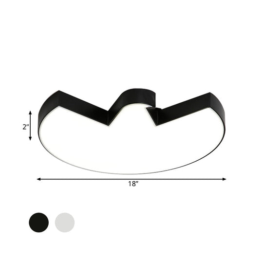 Contemporary White/Black Pigeon Led Flushmount Ceiling Light For Bedroom