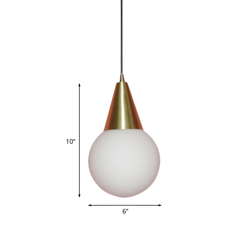 Modern Brass Modo Pendant Light With Milk White Glass - 1-Light Suspension Lamp