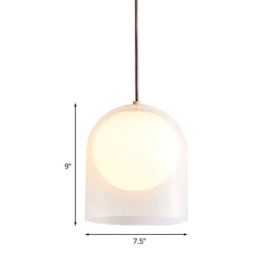 Modern Opal Glass Hanging Light Kit- Gold Ceiling Lamp With Ball Shade