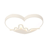 Macaron Heartbeat Acrylic Led Flushmount Ceiling Lamp - White/Pink/Gold Child Bedroom