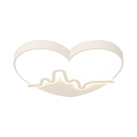 Macaron Heartbeat Acrylic Led Flushmount Ceiling Lamp - White/Pink/Gold Child Bedroom