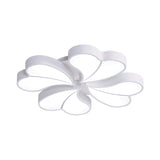 Iron Clover Flush Ceiling Light In Macaron White/Blue/Pink Led Mount With Acrylic Shade - Ideal For