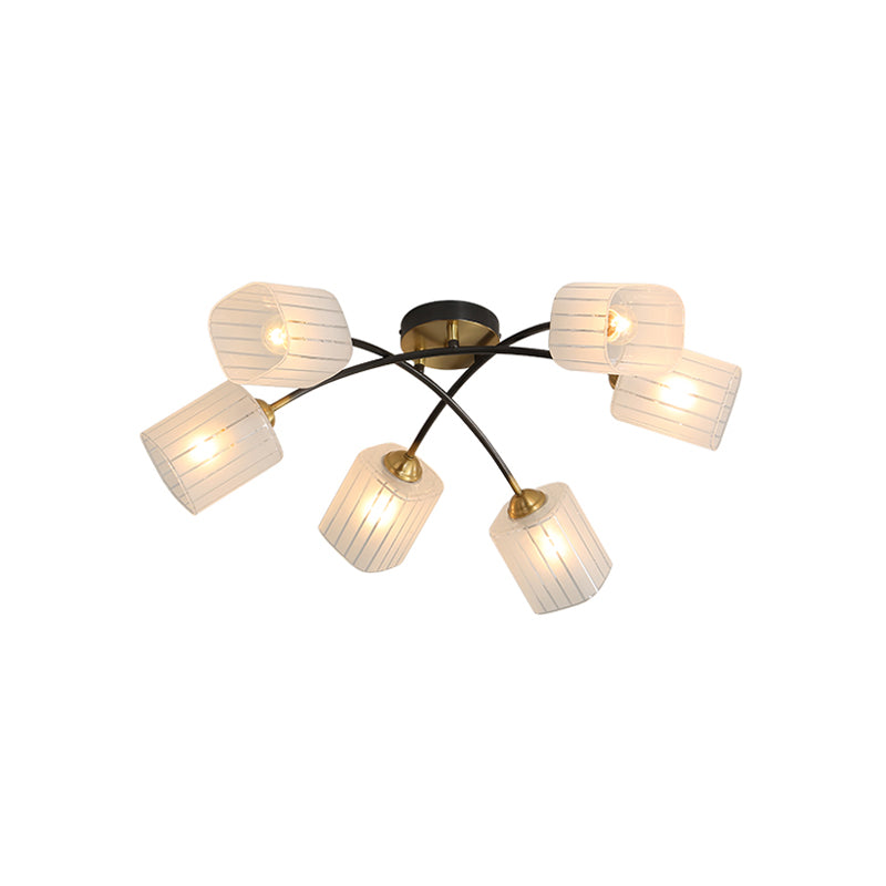 Post Modern Brass Ceiling Light With Frosted Glass - 6/8 - Light Flush Mount