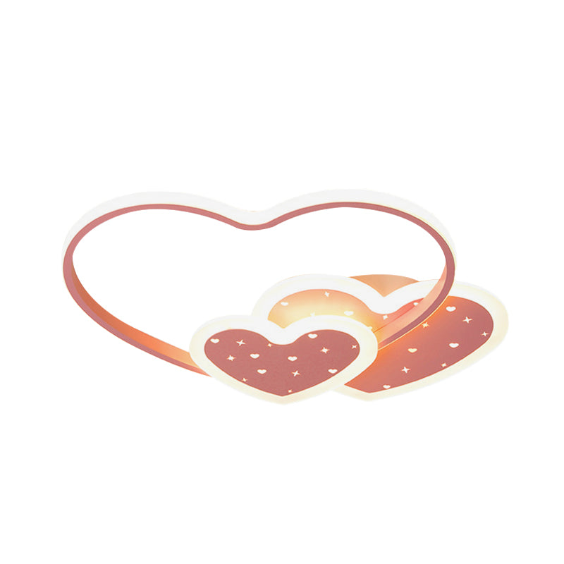 Love Family Flushmount Macaron Led Ceiling Light For Kids Room- Pink/Black