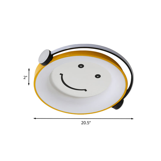 Cartoon Kid Flush Light Led Ceiling Lamp In Yellow - Acrylic Music - Themed For Child’s Bedroom