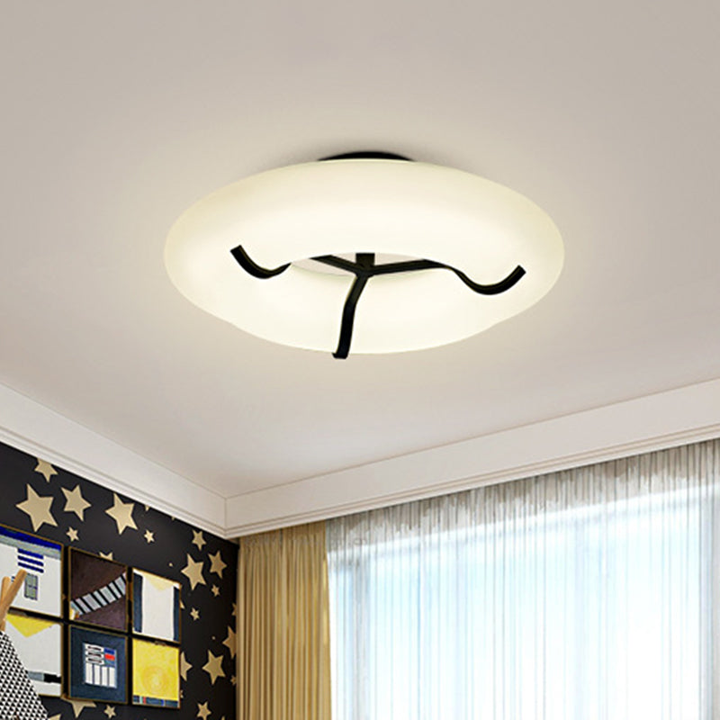 Lifebuoy White Child Playroom Ceiling Lamp - Led Flush Mount Light Fixture