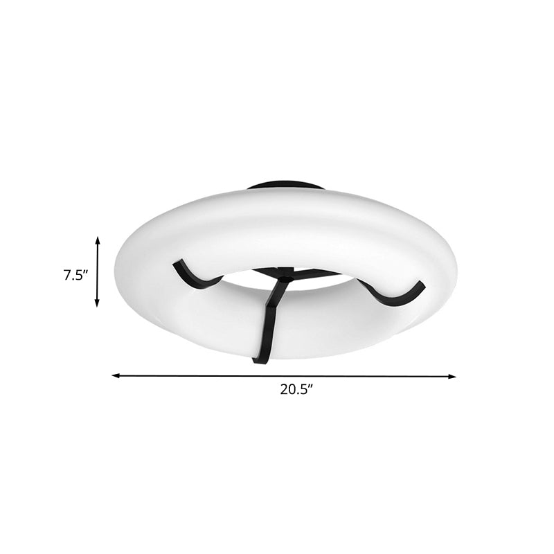 Lifebuoy White Child Playroom Ceiling Lamp - Led Flush Mount Light Fixture