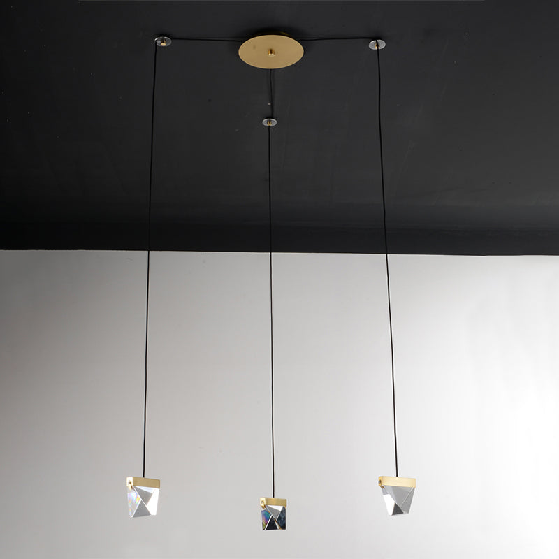 Gorgeous 3/6-Light Gem Multi Ceiling Pendant Lamp Kit With Led Beveled Crystal And Simple Brass