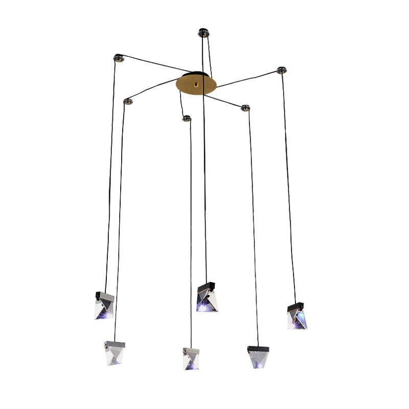 Brass Multi-Ceiling Light Kit With Beveled Crystal And Led