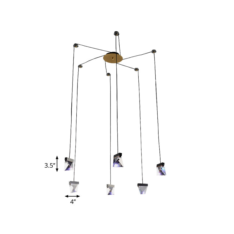 Brass Multi-Ceiling Light Kit With Beveled Crystal And Led
