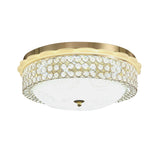 Led Crystal Bead Flushmount Lamp For Foyer - Modernist Circle Design 16/19.5 Wide