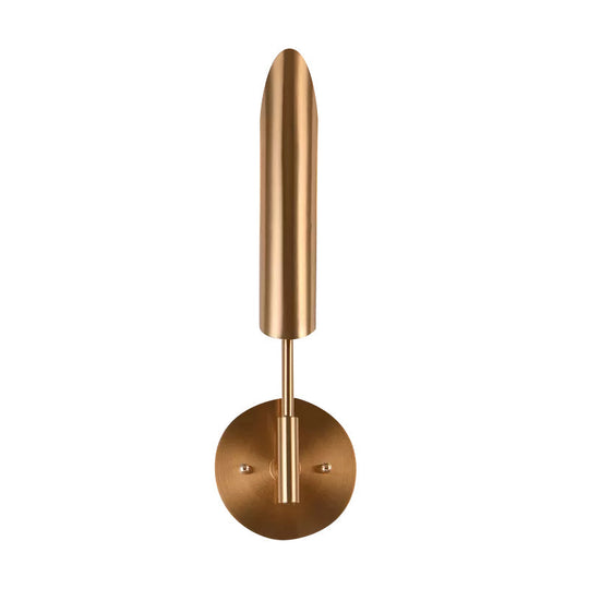 Modern Metal Wall Lamp Sconce With Brass Finish Led Lighting - Tube Up-Down Mount