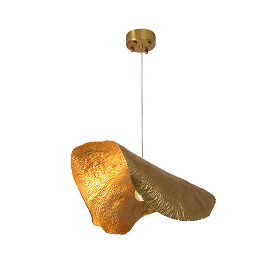 Withered Leaf Parlor Hanging Lamp In Brass - Modern Pendant Lighting Fixture