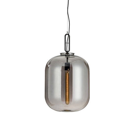 Smoke Gray/Cognac Glass Industrial Ceiling Pendant Lamp - 1 Head 10’/14’ Wide