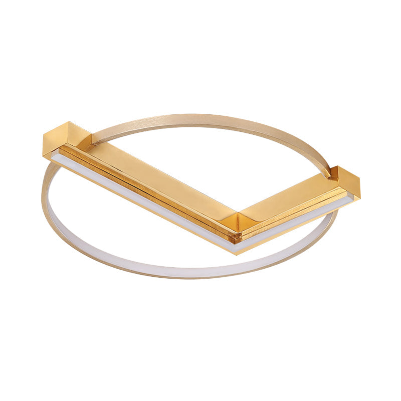 Minimalist Gold Flush Mount Led Ceiling Light Fixture Aluminum 18’/23.5’ Width - Ideal For