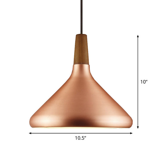 Down Lighting Industrial Restaurant Pendant - 7’/10.5’/16’ Width 1 Head Flared Aluminum Shade