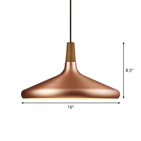 Down Lighting Industrial Restaurant Pendant - 7’/10.5’/16’ Width 1 Head Flared Aluminum Shade