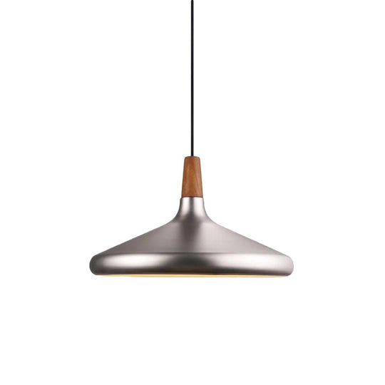 Silver Industrial Cone Ceiling Pendant Light - 1-Light Aluminum Suspension Lamp 7’/10.5’/16’ Wide