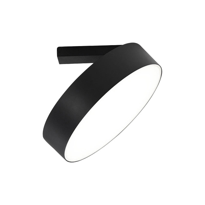 Modern Round Led Flushmount Ceiling Light In Black - 8/12 Diameter