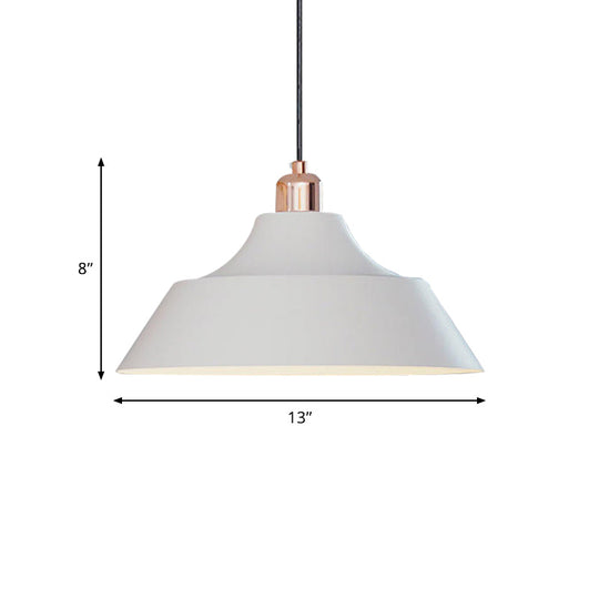 Modern Matte White Pendulum Lamp For Dining Room With Iron Shade