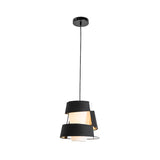 Modern White/Black Hanging Light With Laser Cut Design - Metal Ceiling Pendant Lamp