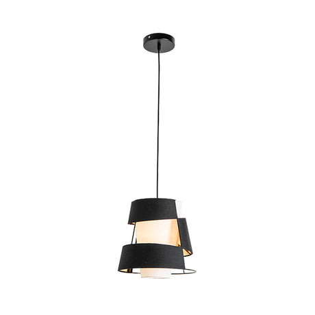 Modern White/Black Hanging Light With Laser Cut Design - Metal Ceiling Pendant Lamp