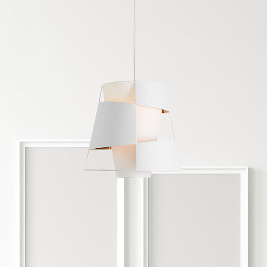 Modern White/Black Hanging Light With Laser Cut Design - Metal Ceiling Pendant Lamp