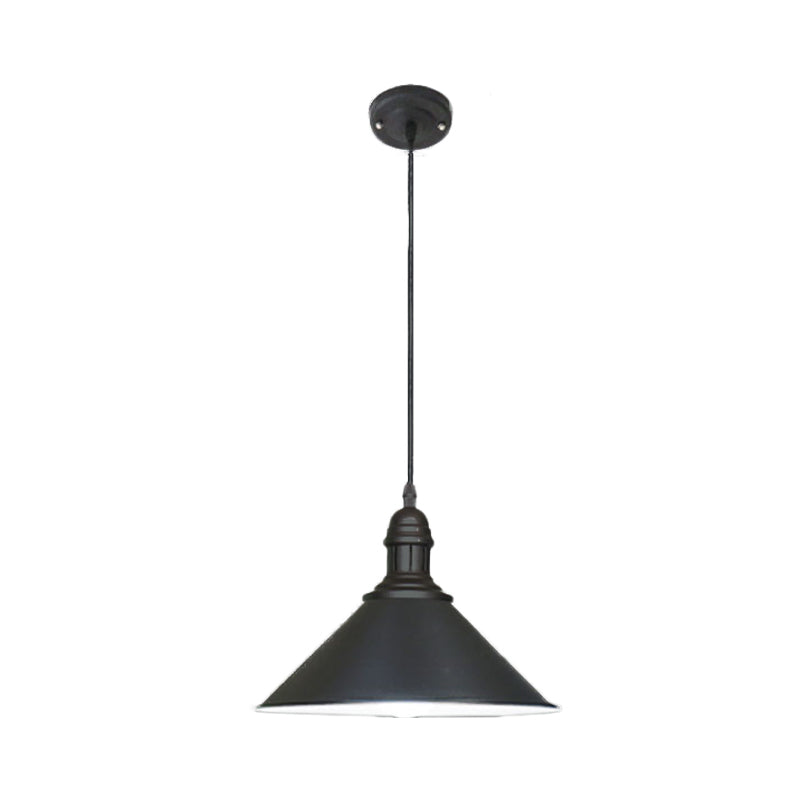 Conical Farmhouse Style Black/White Ceiling Pendant Light Fixture