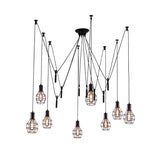Black Caged Pendant Farmhouse Light Fixture With Multiple Heads