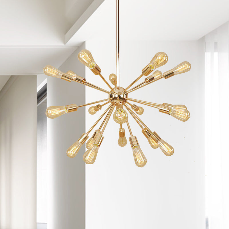 Retro Copper/Chrome Chandelier - Stylish 9/12 Lights Pendant Light For Over Table