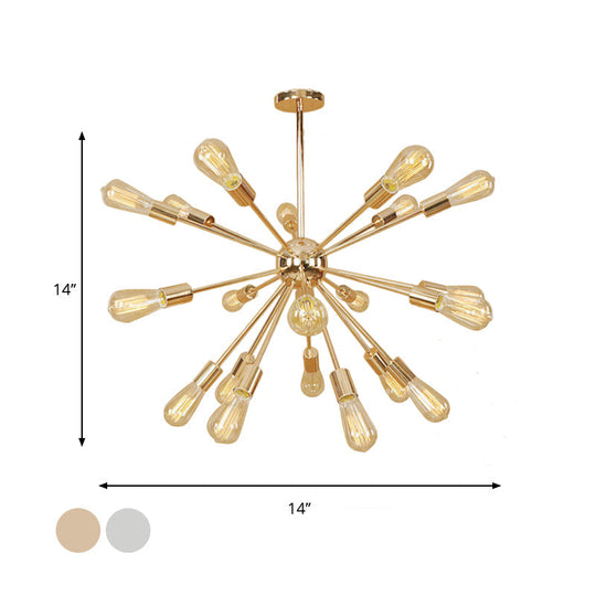 Retro Copper/Chrome Chandelier - Stylish 9/12 Lights Pendant Light For Over Table